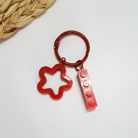 Wholesale acrylic colored five pointed star keychains ACC-KC-HuiMei012