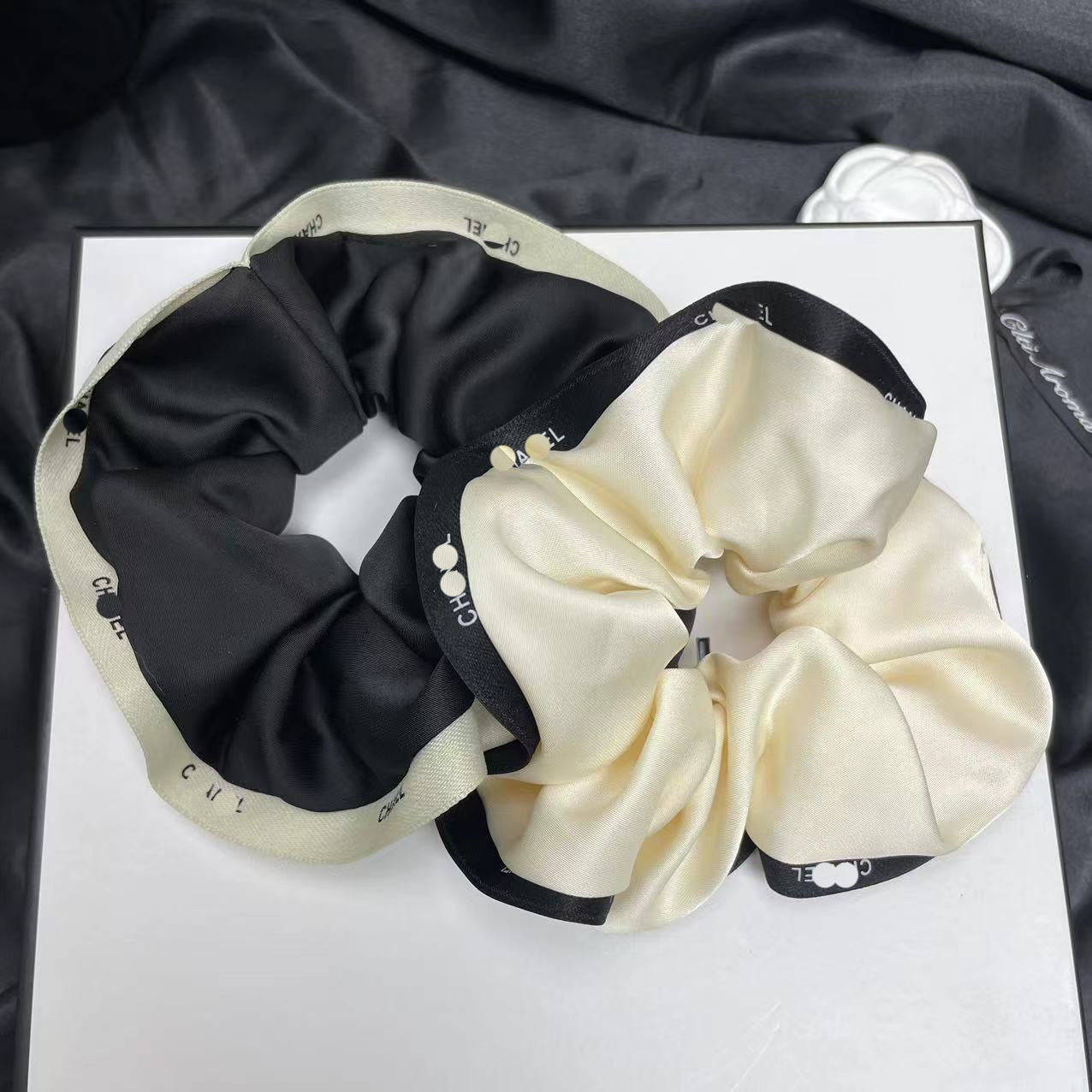 Wholesale black and white solid color letters hair rope