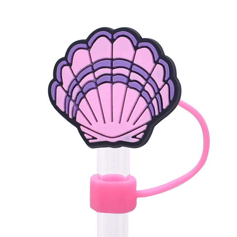 Wholesale Random 100pcs Cute Colorful Shell Straw Cover 10MM Straw Tube Cap