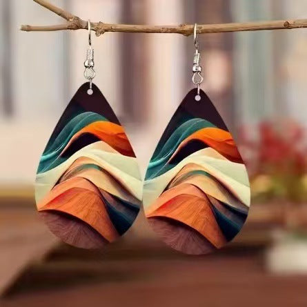 Wholesale Bohemian Water Ripple Acrylic Earrings Trendy Fashion Jewelry Accessory for Party Gift