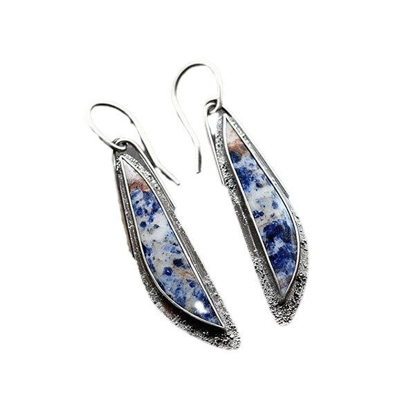Wholesale geometric long colored glass personality earrings