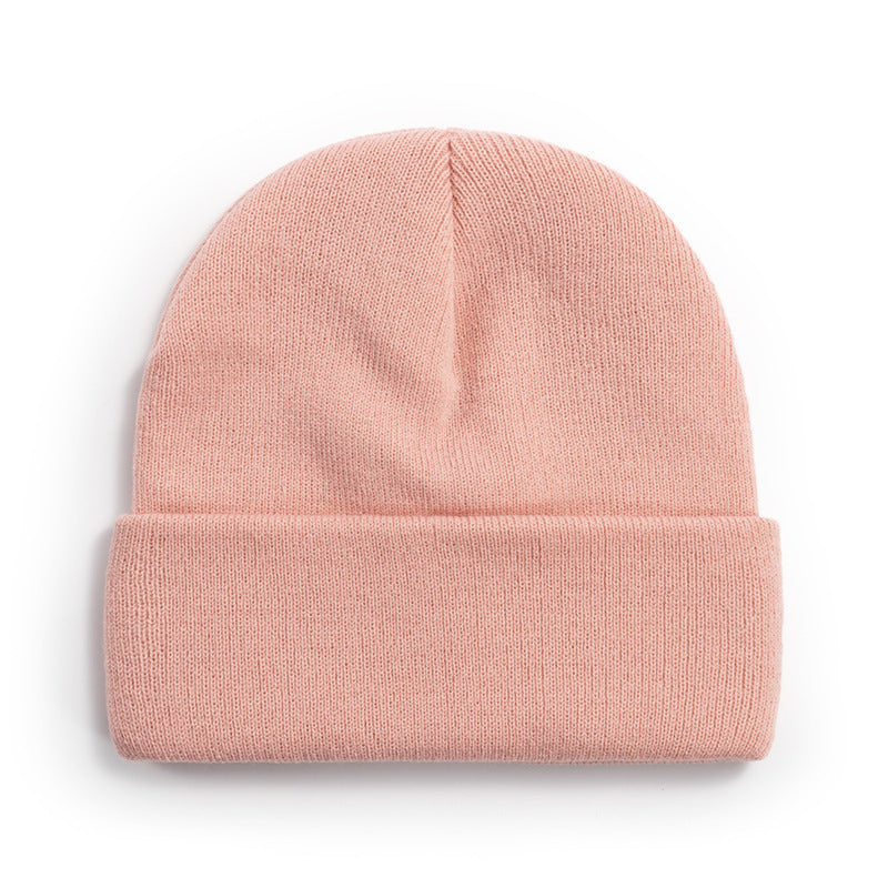 Wholesale light plate knitted cold cap acrylic solid color wool cap
