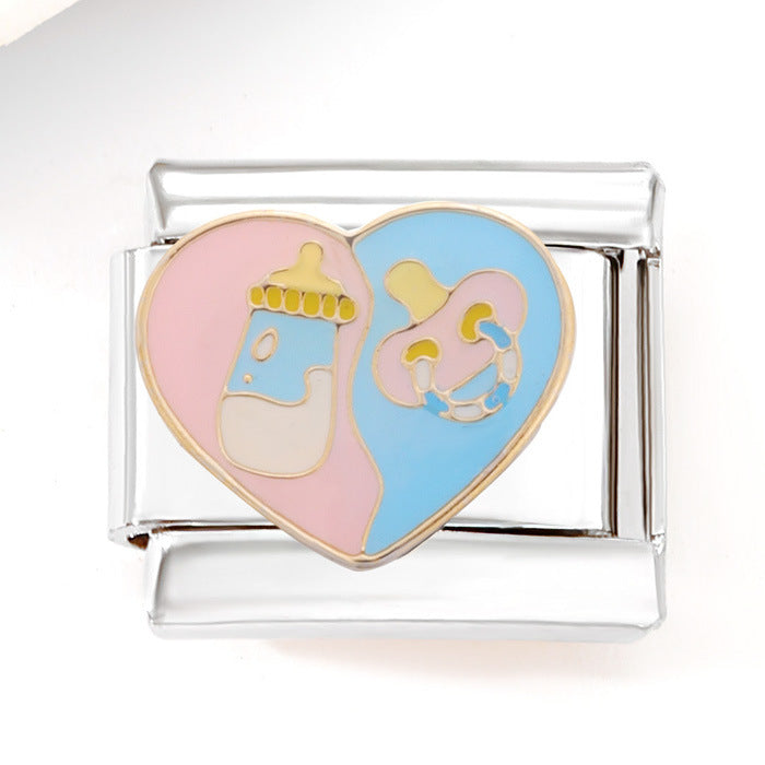 Wholesale Italian Charm Bracelet 9mm DIY Splicing Mother's Day Series Stainless Steel Composable Bracelet