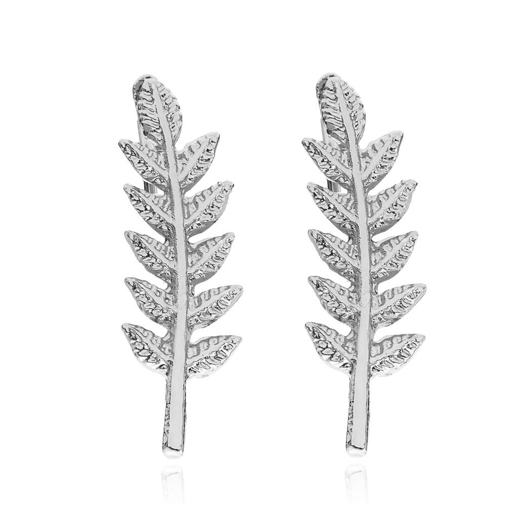 Wholesale  simple leaf ear clip earrings