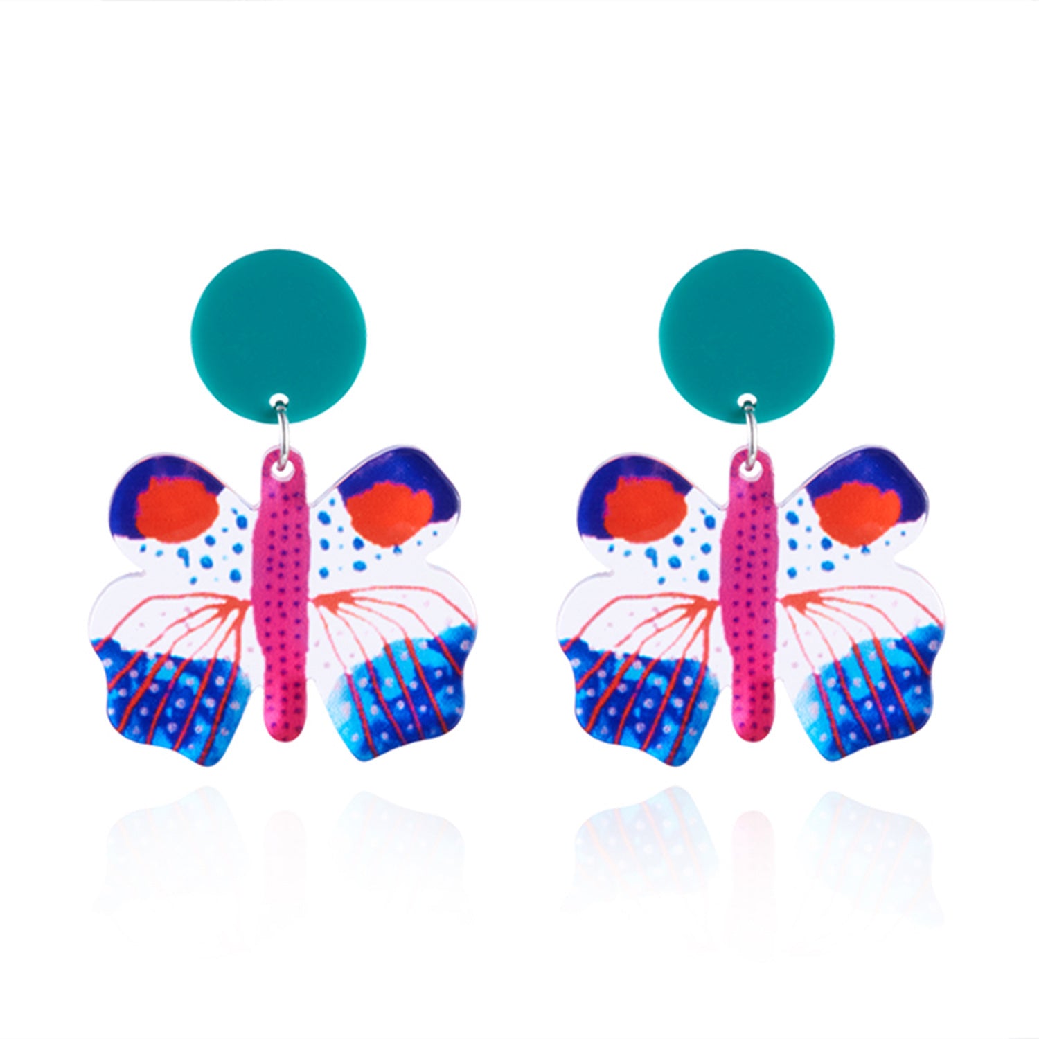 Wholesale personalized creative fresh and colorful vacation acrylic butterfly fruit earrings