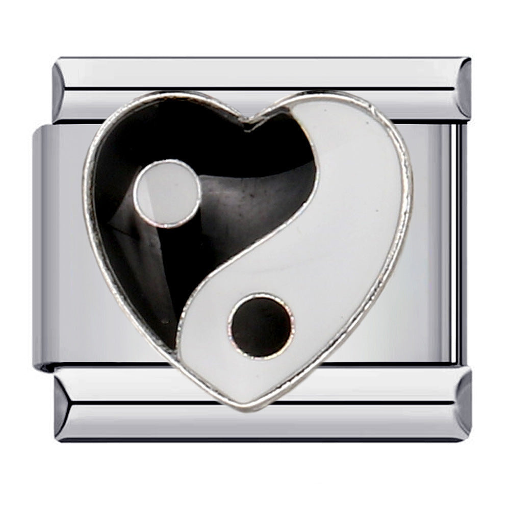 Wholesale Love Element Modern Stainless Steel Gold Plated Modular Bracelet DIY Jewelry Accessory
