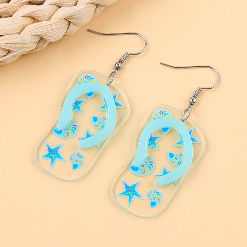 Wholesale Flower Rainbow Slipper Acrylic Earrings
