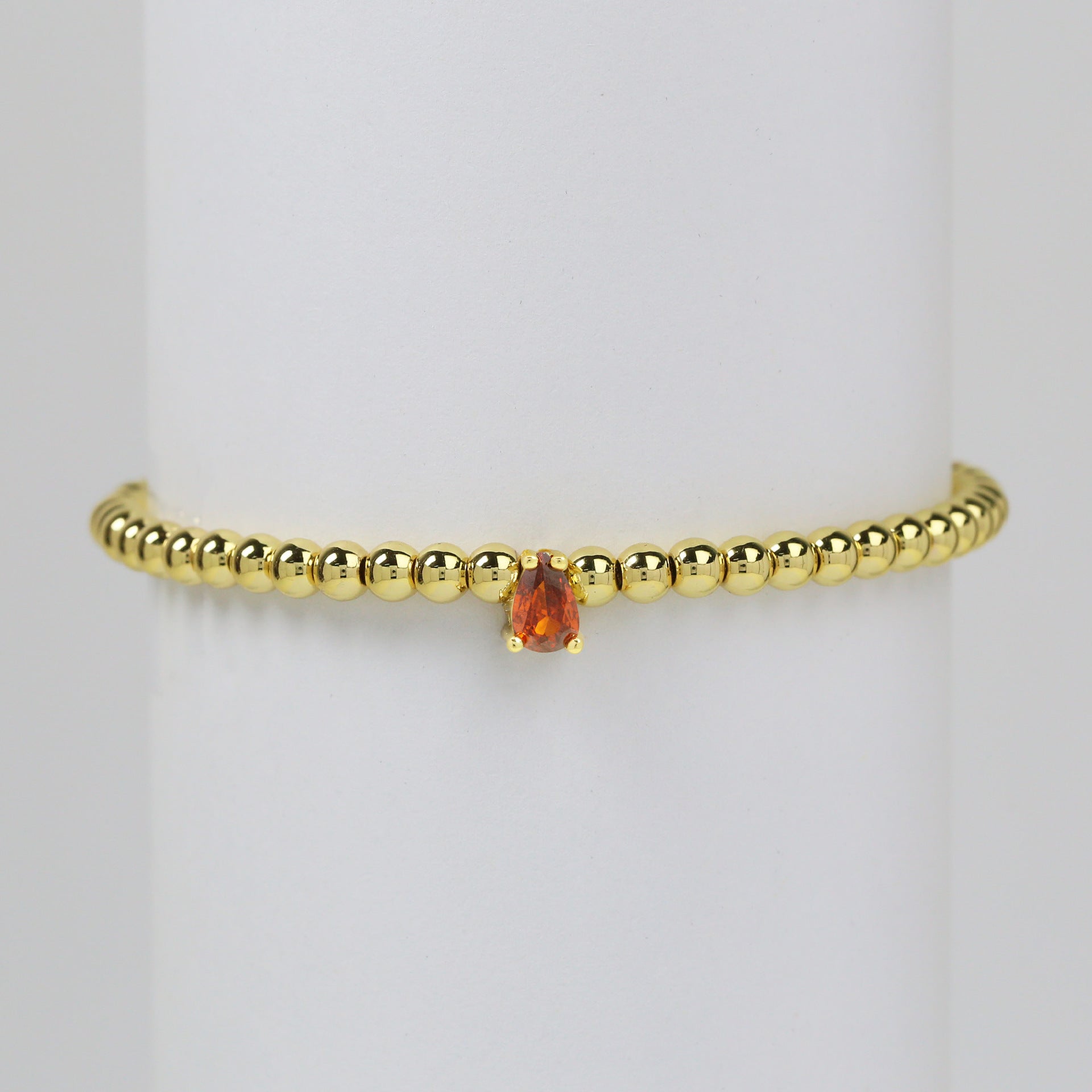 Wholesale  18k gold twelve birthstone December stone color water droplets zircon beaded  bracelet