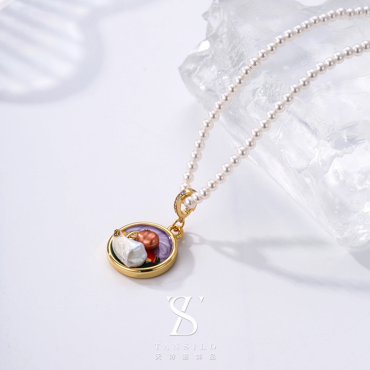 Wholesale Retro Oil Painting Pearl Necklace  Pearl Necklaces