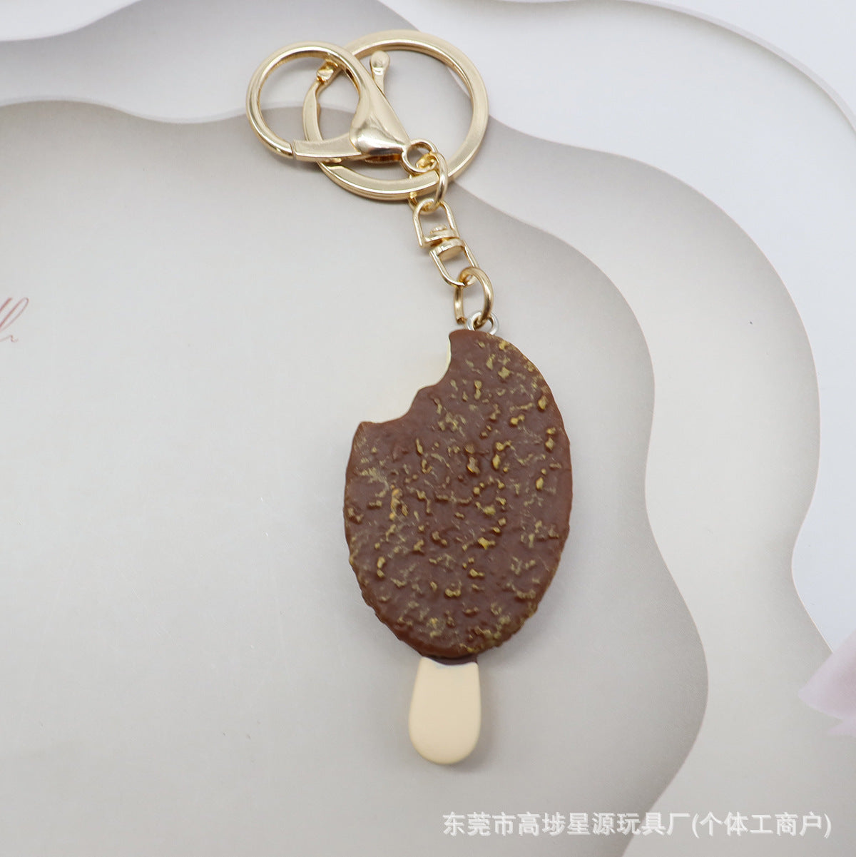 Wholesale Mini Artificial Resin Chocolate Cake Keychain Bag Charm Everyday Accessory