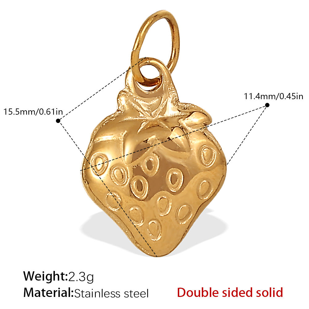 Wholesale  Oil Dripping Watermelon Strawberry Fruit Stainless Steel Pendants