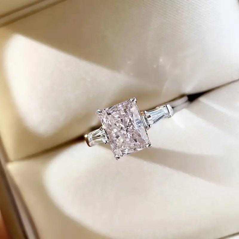 Wholesale Copper Zircon Ring Geometric Sweet Romantic Women' s Jewelry Accessory