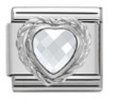 Wholesale Love Micro-inlaid Color Stone Italian Module Bracelet Stainless Steel Charms