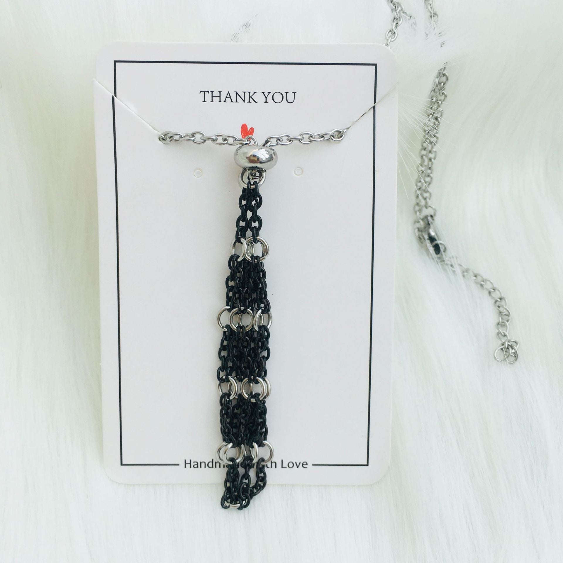 Wholesale Contrasting Color Design Replaceable Crystal Natural Stone Adjustable Metal Mesh Necklace ACC-NE-RongGuan005