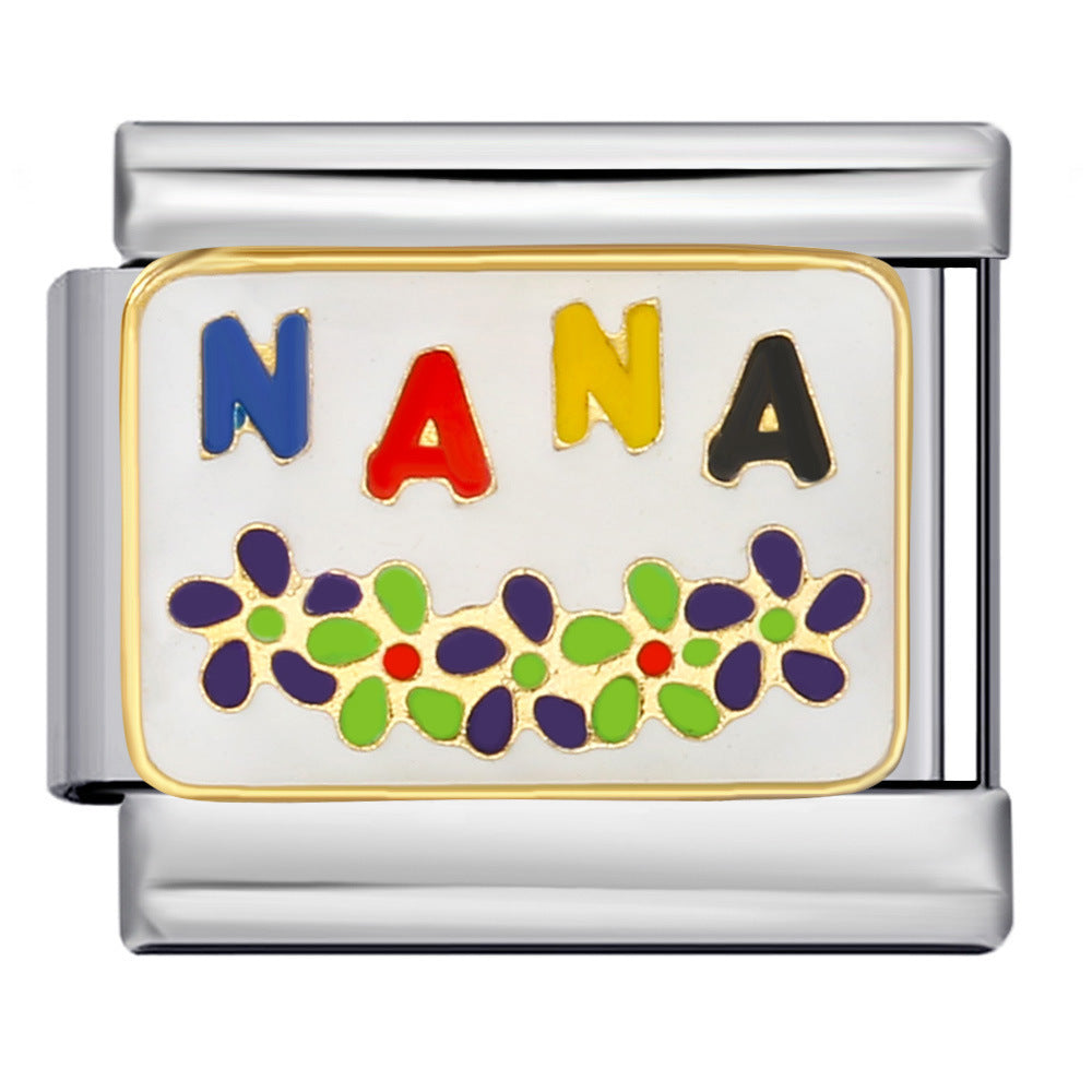 Wholesale Italian modular stainless steel welding dripping oil  DIY bracelet