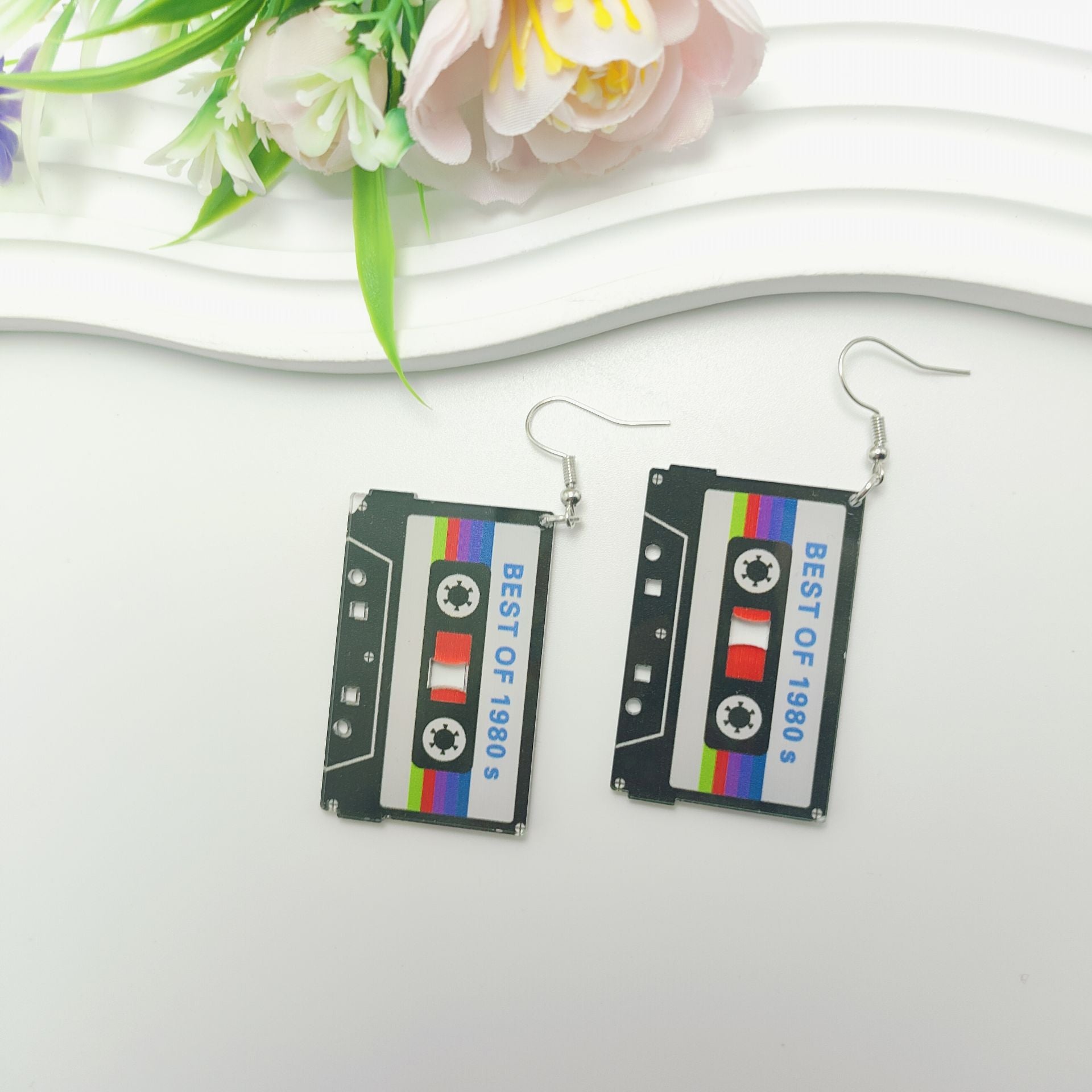 Wholesale Acrylic Retro Nostalgic Rubik's Cube Cute Cartoon Game Console Earrings ACC-ES-Qiyu021
