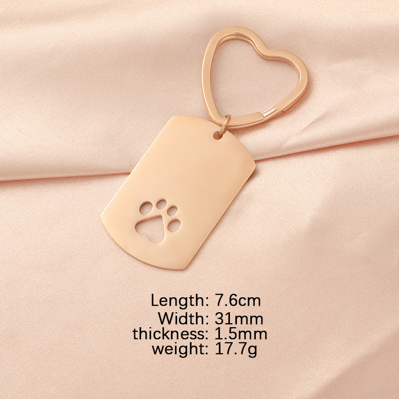 Wholesale Stainless Steel Hollow Dog Paw Keychain ACC-KC-MinPo001