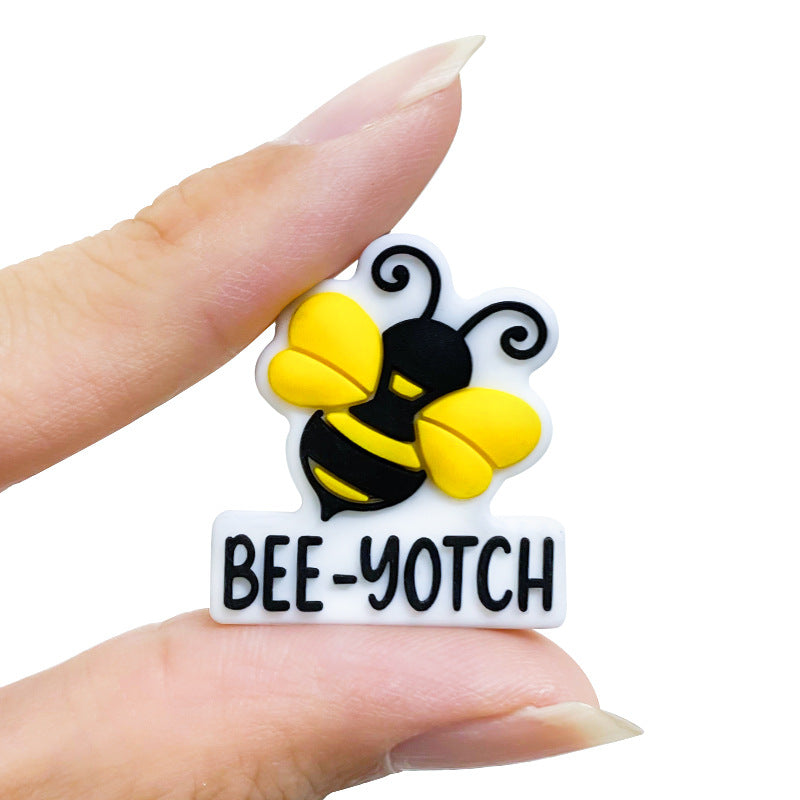 Wholesale 10pcs Silicone Bee Focal Beads DIY Beaded Pen Accessories ACC-BDS-WDX203