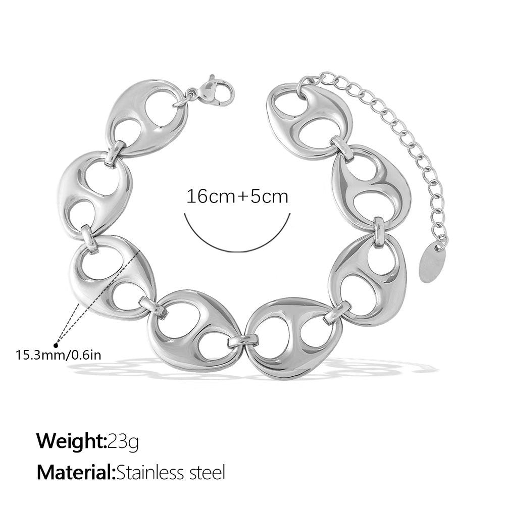 Wholesale Simple Geometric Buckle ing Jewelry Trendy Personality Exaggerated Style Pig Nose Bracelet