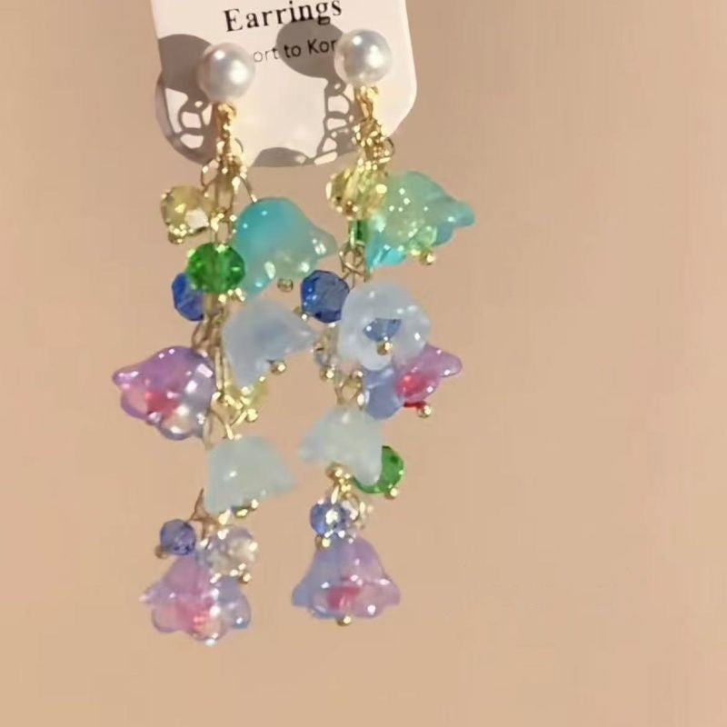 Wholesale Colorful Flower Tassel Earrings