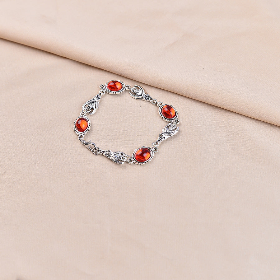 Wholesale Zinc Alloy Electroplated Retro Gothic Spliced Gemstone Bracelet Jewelry Accessory for Everyday Wear
