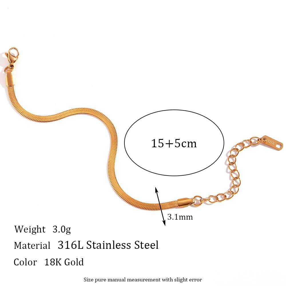 Wholesale Geometric Stainless Steel Chain Bracelet with Gold Plating,  Fashion Accessory for Women,  Boutique Resale Gift