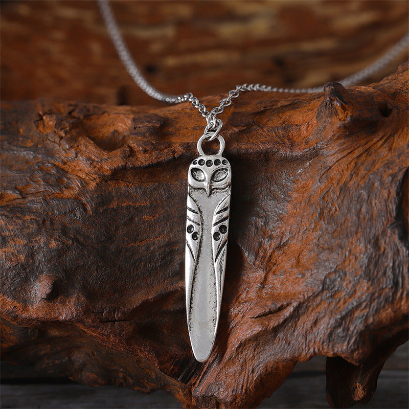 Wholesale Vintage Moon Skull Owl Pendant Necklace Ancient Silver Alloy Collar Chain Fashion Accessory