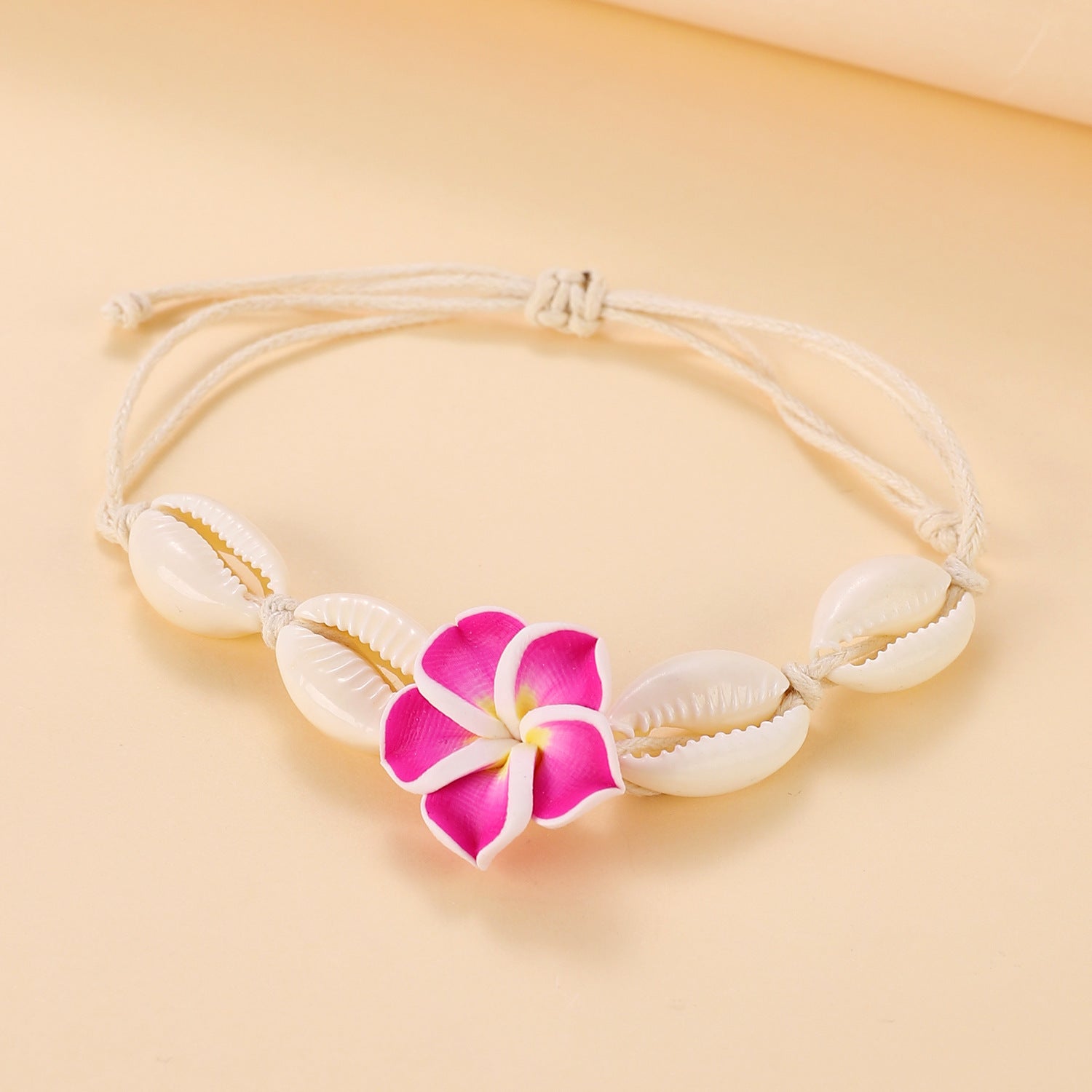 Wholesale knot shell foot rope Bohemian egg flower woven beach flower anklet