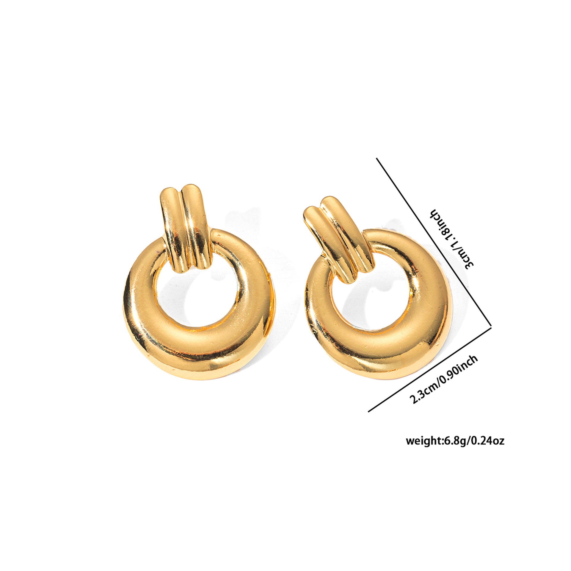 Wholesale  titanium steel metal feeling retro versatile  earrings