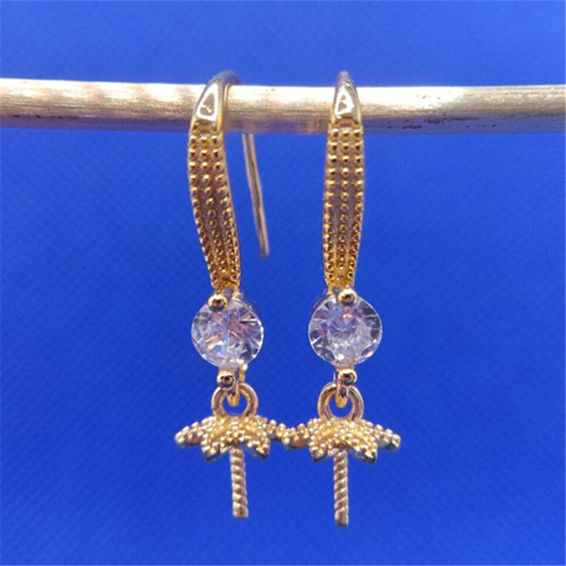 Wholesale Pearl Copper Plated White Gold Earrings