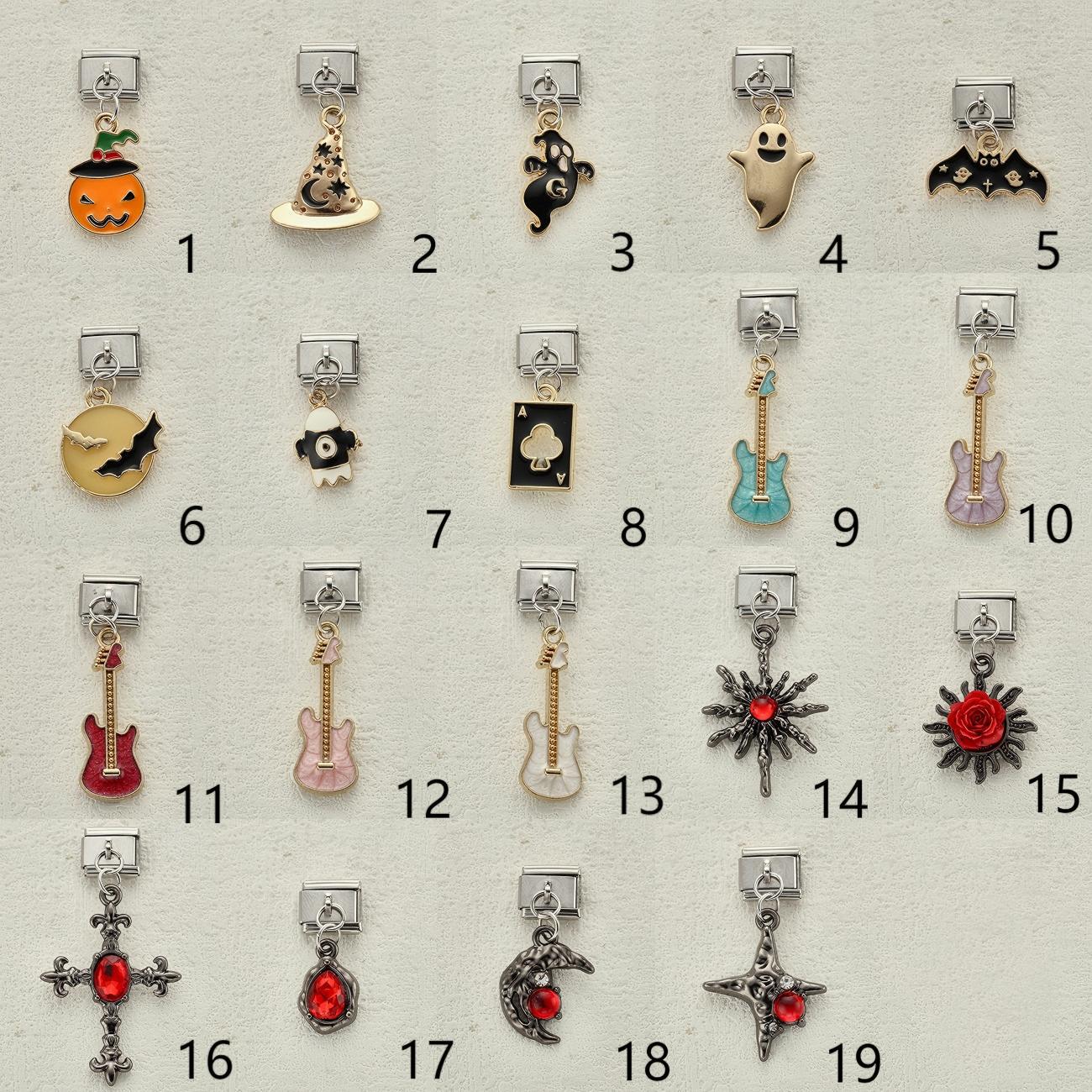 Wholesale Dark Style  Series Pendant Stainless Steel DIY Bracelet Accessories for Craft Supply and Gift
