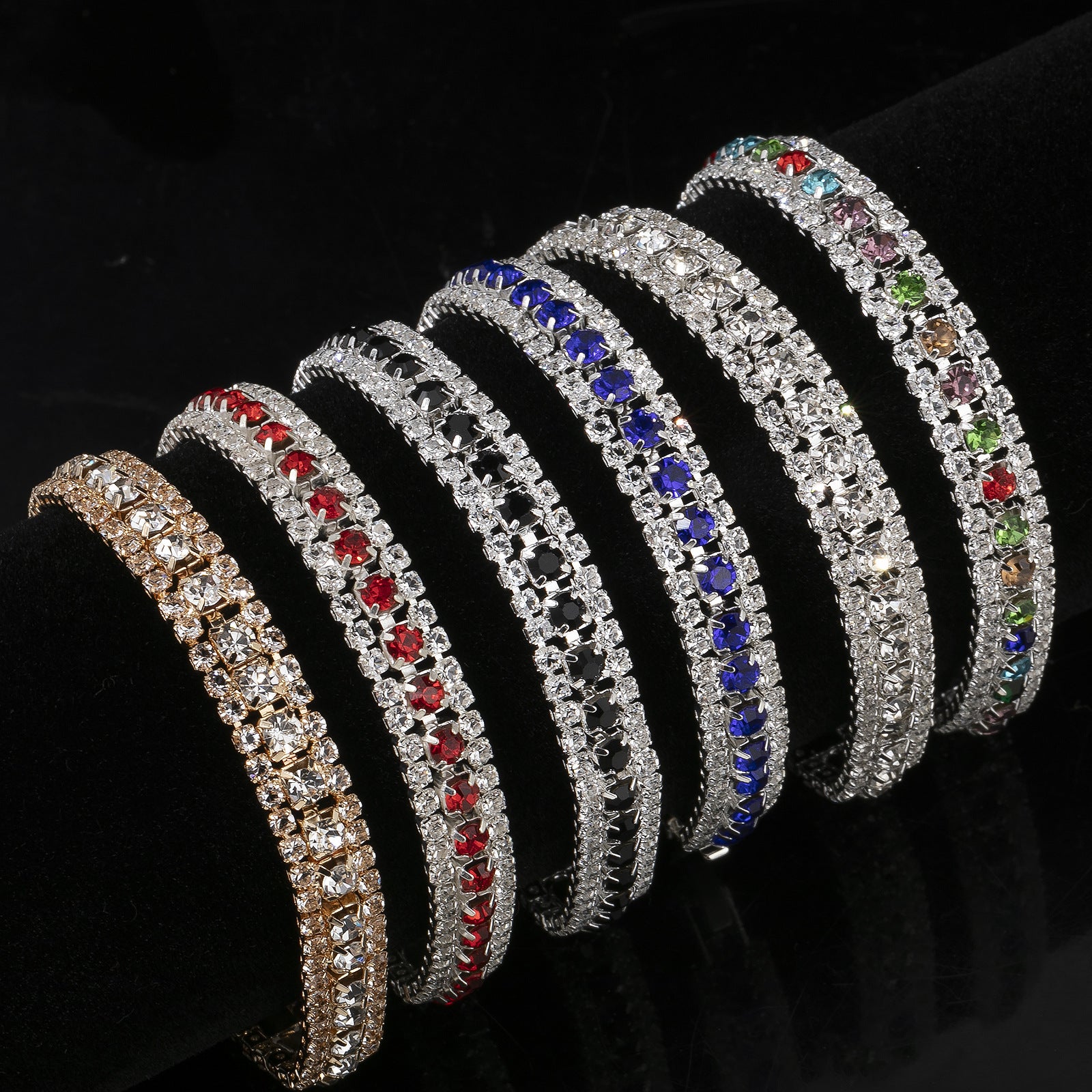 Wholesale Roman Rhinestone Bracelet Women' s Geometric Full Diamond Jewelry Accessory Gift