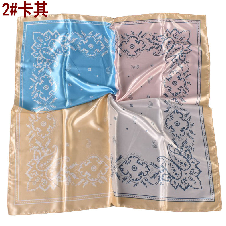 Wholesale color matching small cashew silk 90 sade printing scarf