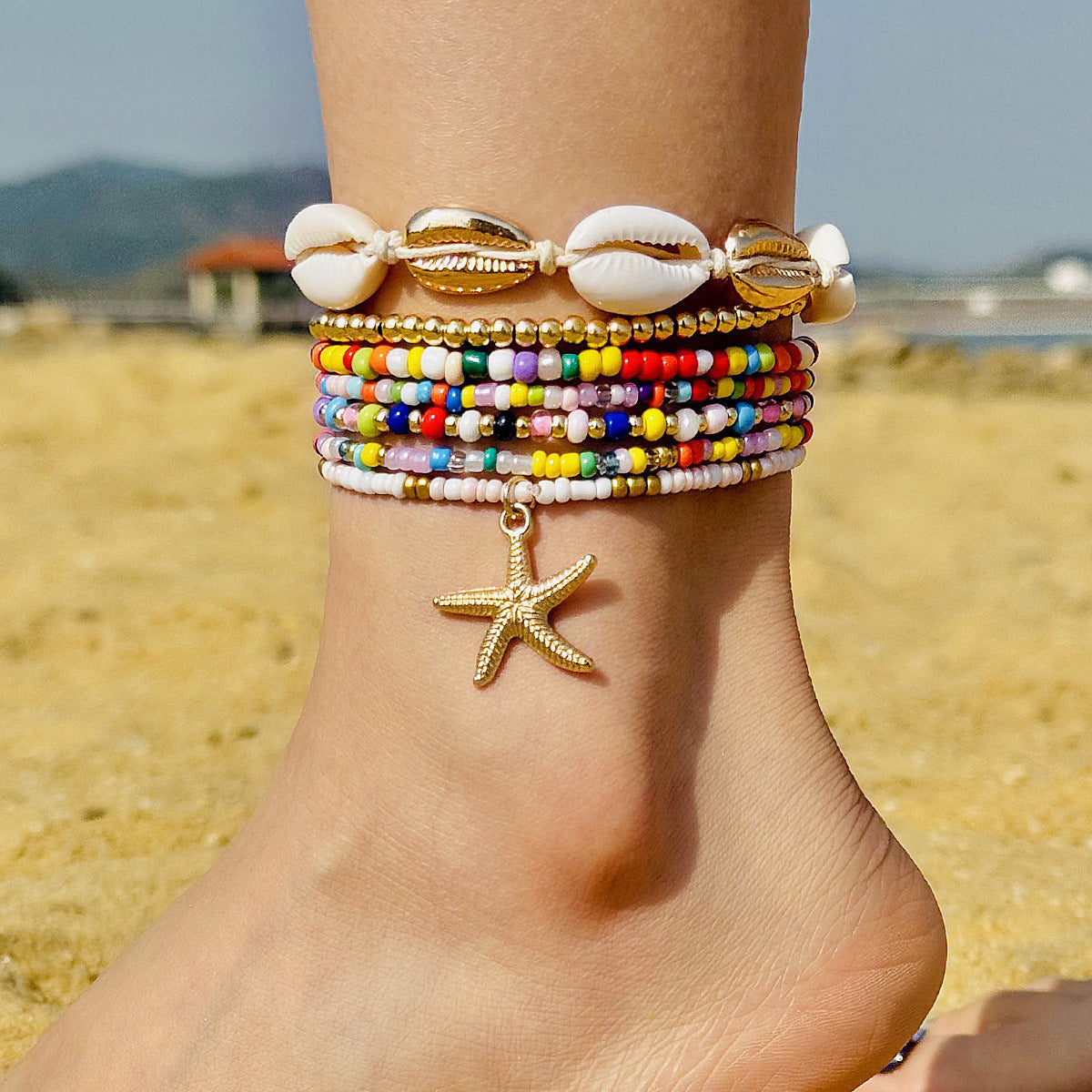 Wholesale  Bohemian Holiday Style Shell Beaded Braided Bracelet