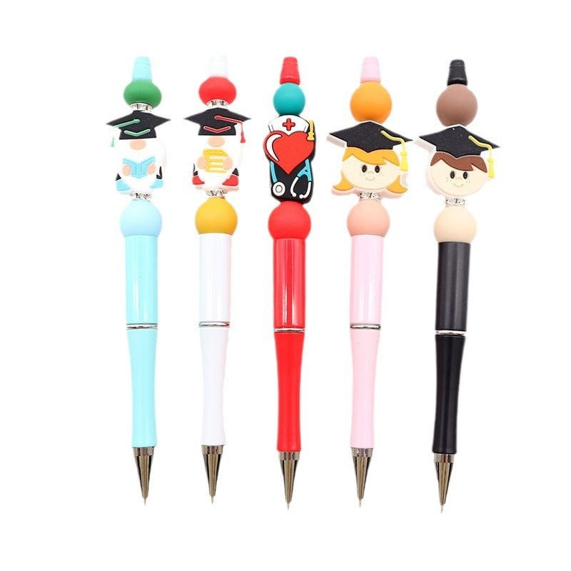 Wholesale  beaded pen cute cartoon silicone beaded pen