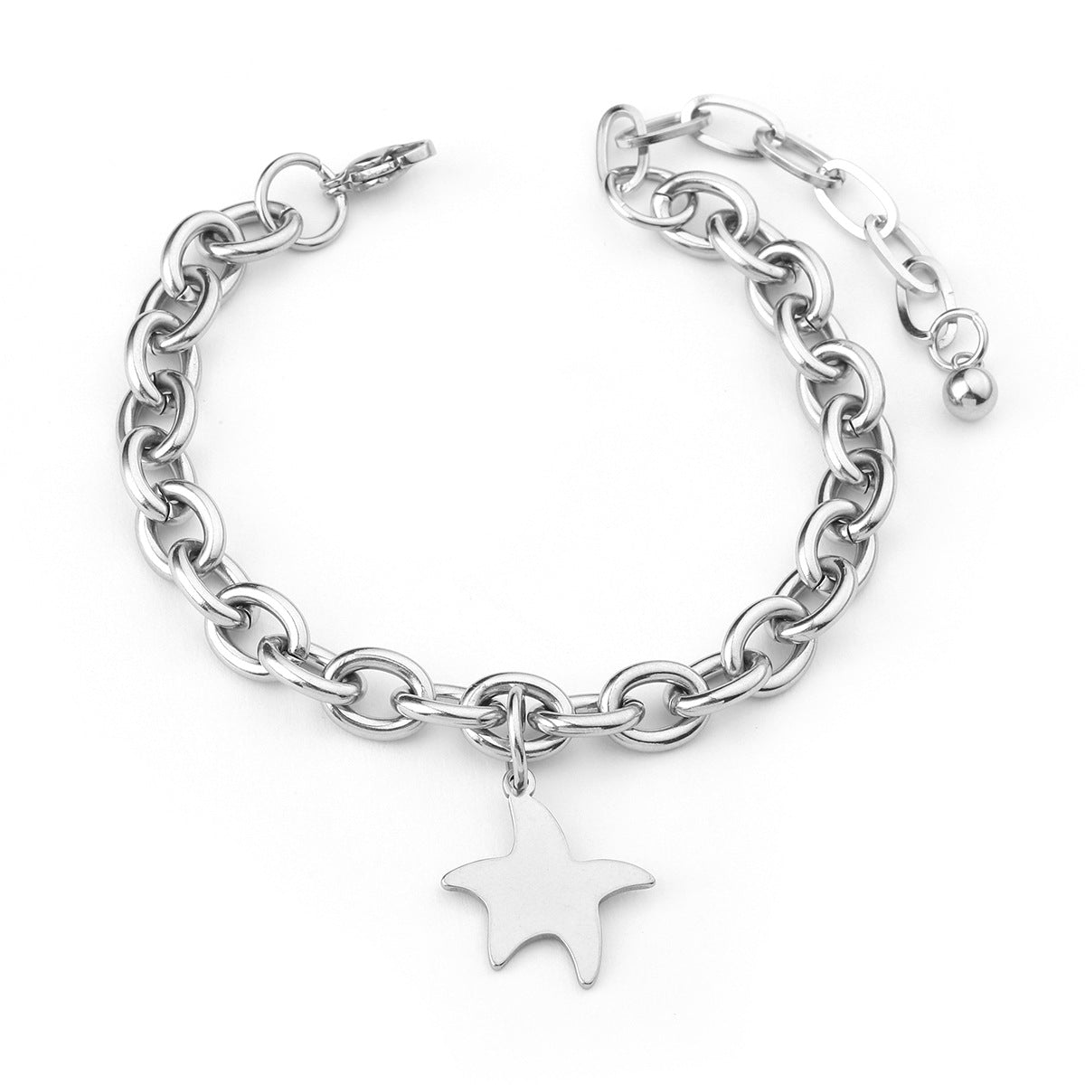 Wholesale Single Layer Chain Sapling Stainless Steel Bracelet ACC-BT-jiax007