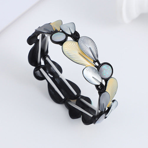 Wholesale  Color Feather Stitching Alloy Bracelet