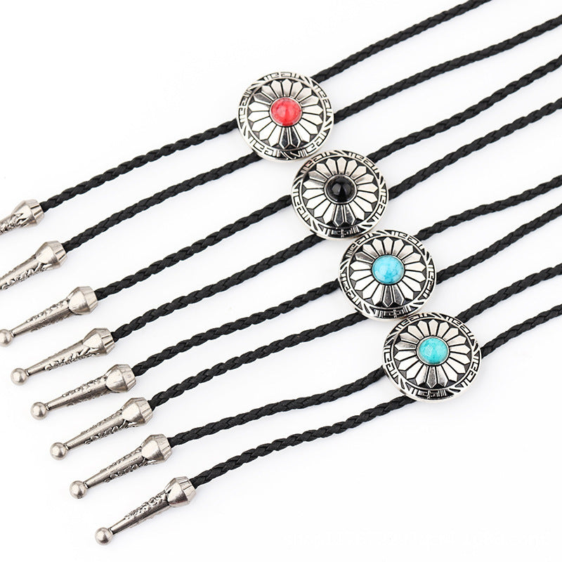 Wholesale Vintage Chrysanthemum Gemstone Turquoise Necklace