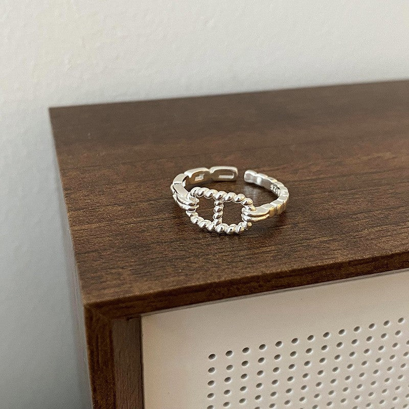 Wholesale Wave Letters 925 Sterling Silver Open Index Finger Ring ACC-RS-YaoFeng004