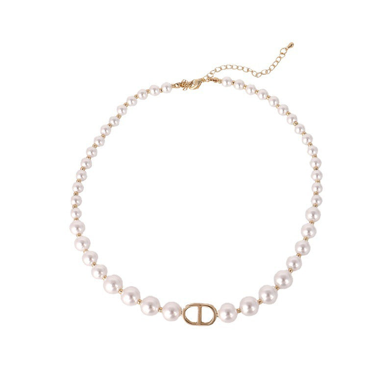 Wholesale Multi-layer Pearl Winding Necklace Clavicle Chain Choker Necklace ACC-NE-Tongs005