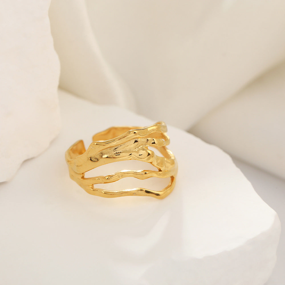 Wholesale Electroplated 18K Stainless Steel Loose Rings  ACC-RS-TaiMei007