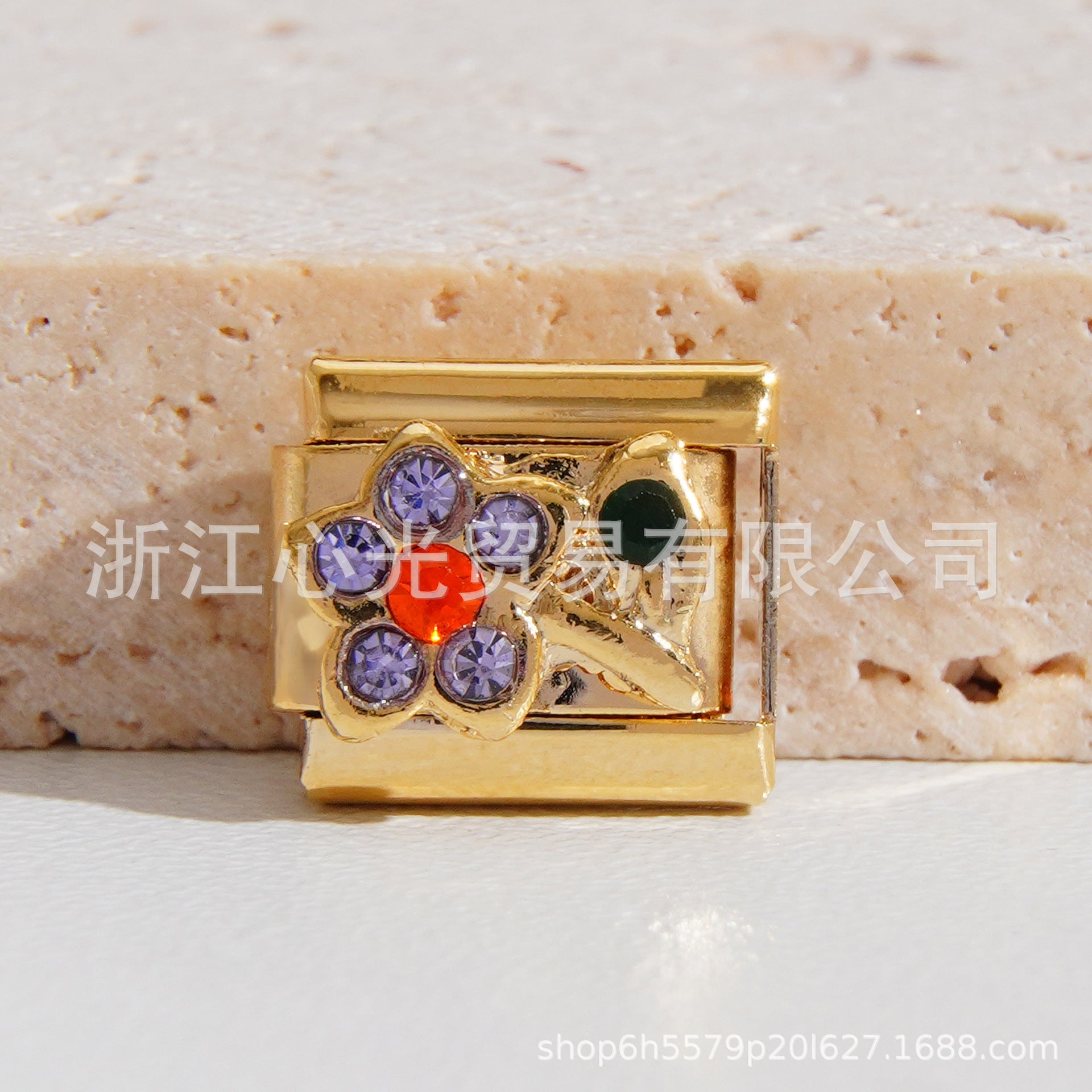 Wholesale Italian Charm Bracelet 9mm DIY Splicing Flower Series Stainless Steel Composable Bracelet