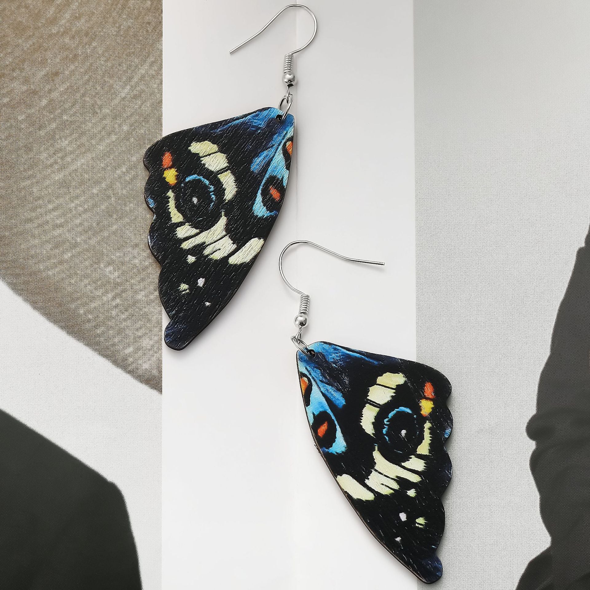 Wholesale  color butterfly female ear clip  pearl earrings