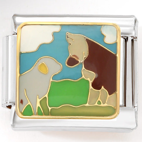 Wholesale Italian Charm Bracelet 9mm DIY Splicing Cute Creative Pattern Stainless Steel Composable Bracelet