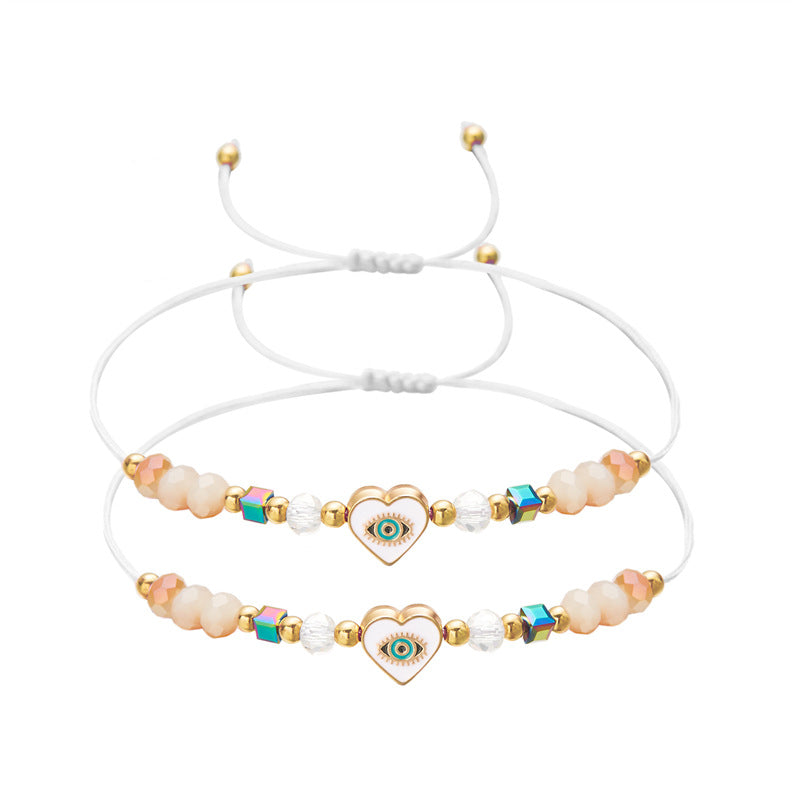 Wholesale Two Pack Love Blue Eyes Devil Eye Bracelets ACC-BT-Gangm014