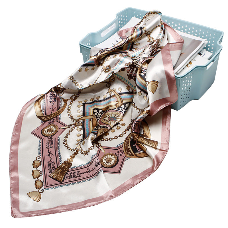 Wholesale Vintage Printed Satin Square f 90X90cm Women S Casual Summer Fashion Accessory