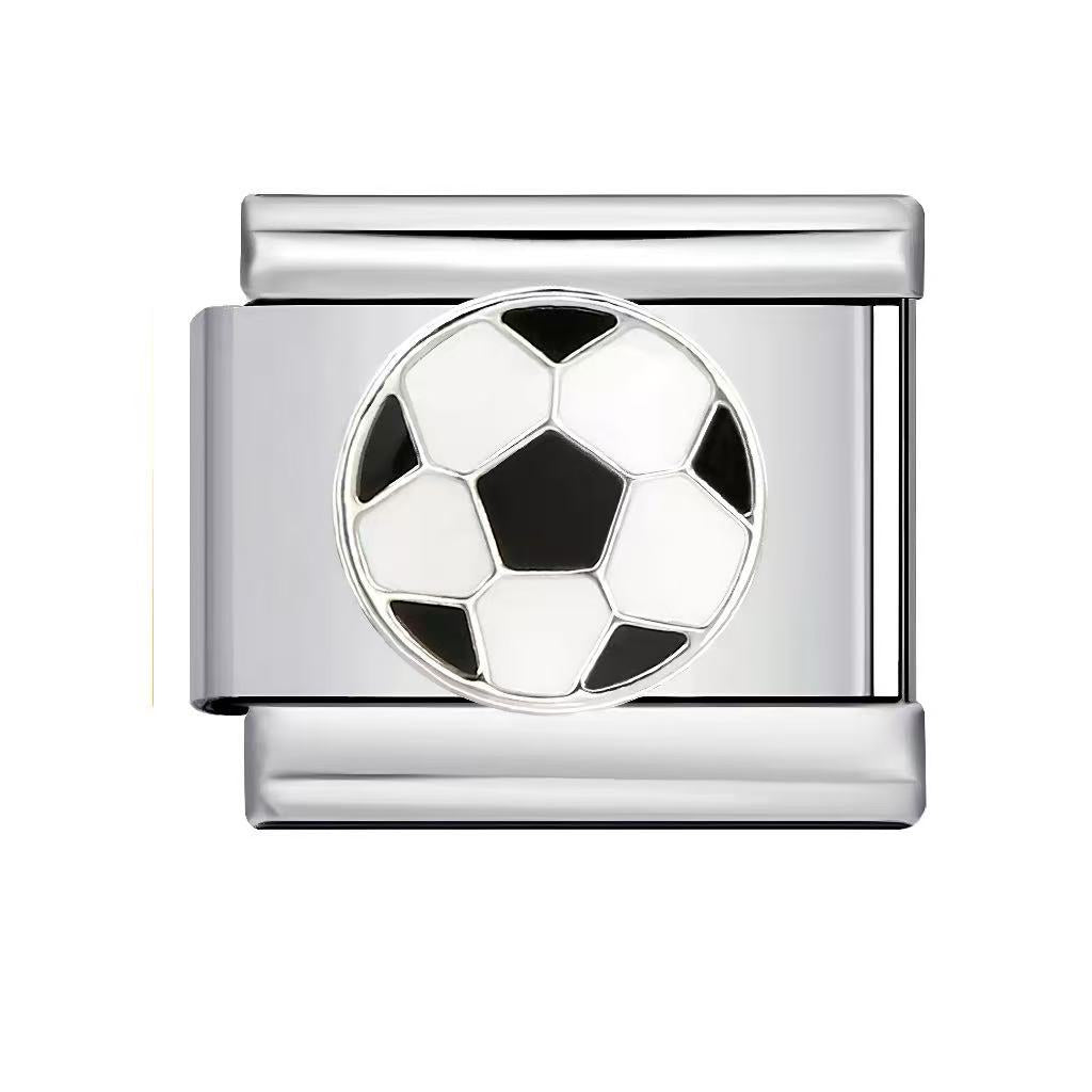 Wholesale Italian Charm Bracelet 9mm DIY Football Sports Series  Creative Stainless Steel Composable Bracelet