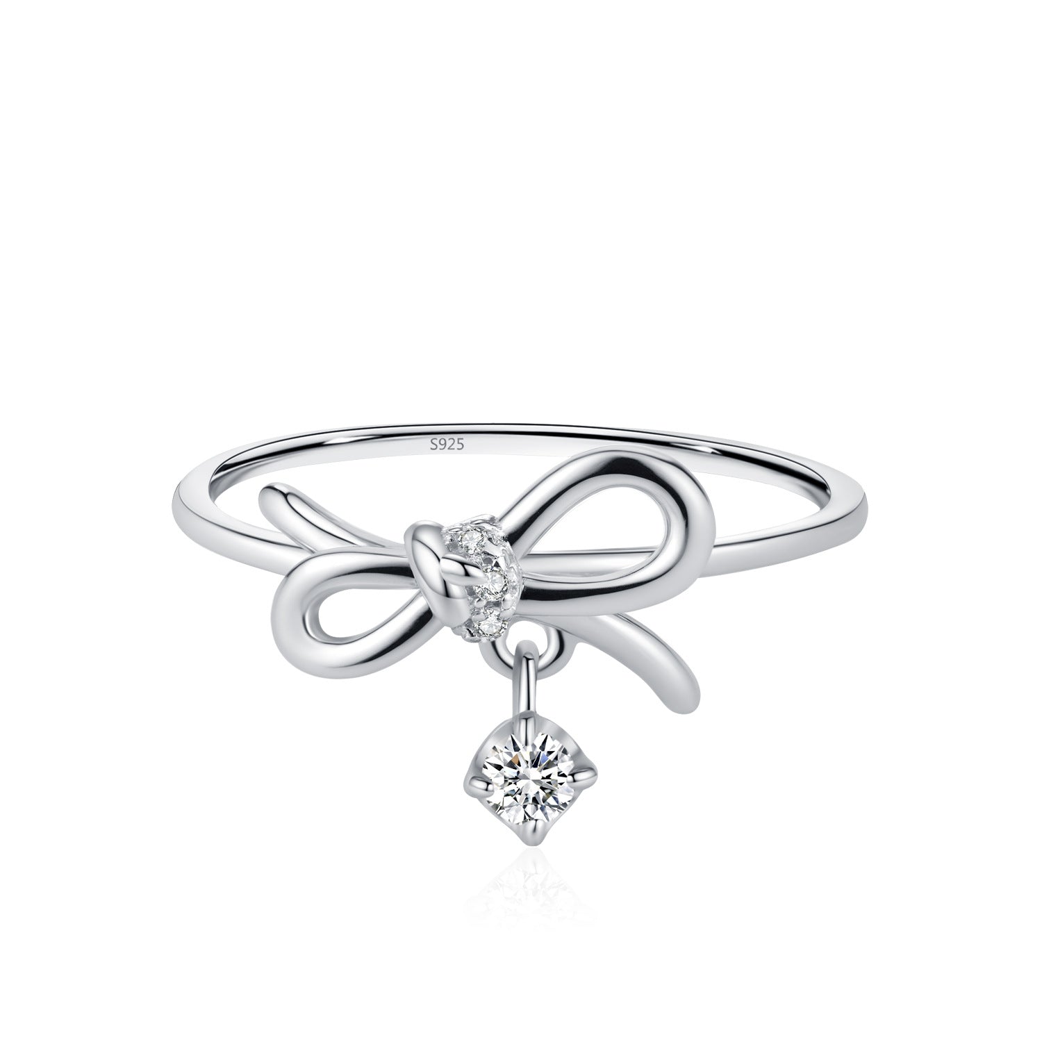 Wholesale S925 sterling silver bow ring necklace