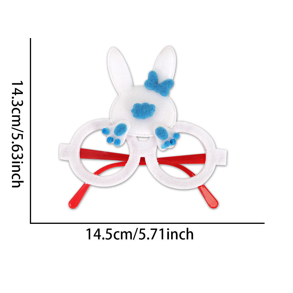 Wholesale  Easter decorations flannel chicken rabbit photo glasses decoration