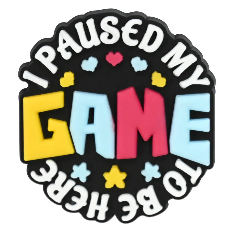 Wholesale  Random 100pcs phrase seriesPVC Soft Rubber Shoe Buckle Decoration